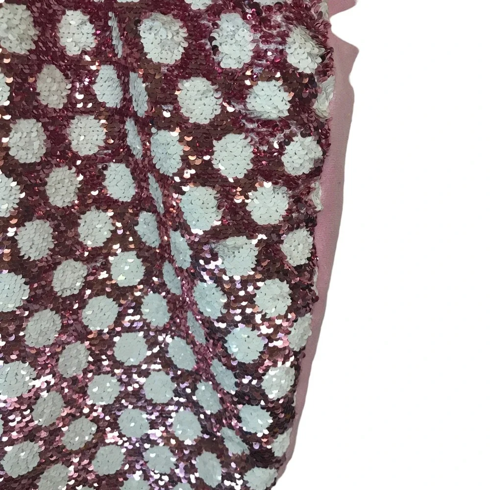 Cynthia Rowley Kids Mermaid Tail Blanket Pink White Sequin Polka Dot‎ Fleece